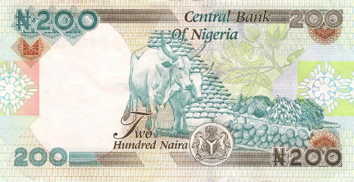 Back of Nigeria p29o: 200 Naira from 2015