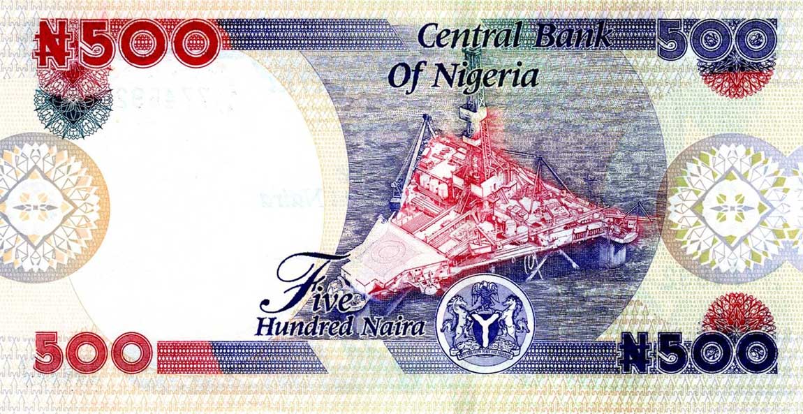 Back of Nigeria p30l: 500 Naira from 2013