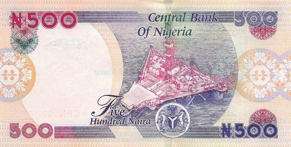 Back of Nigeria p30o: 500 Naira from 2016