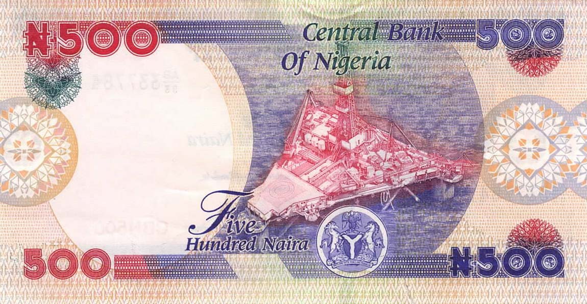 Back of Nigeria p30r: 500 Naira from 2019
