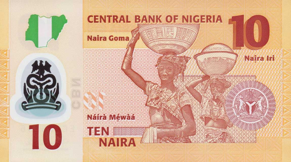 Back of Nigeria p39b: 10 Naira from 2010