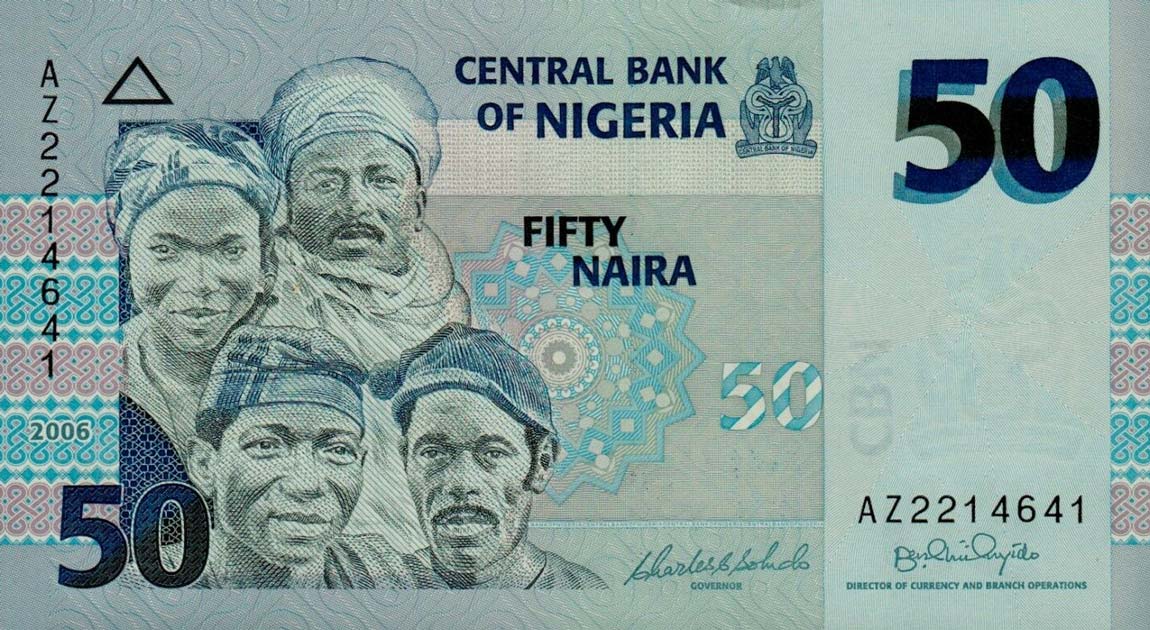 Front of Nigeria p35a: 50 Naira from 2006