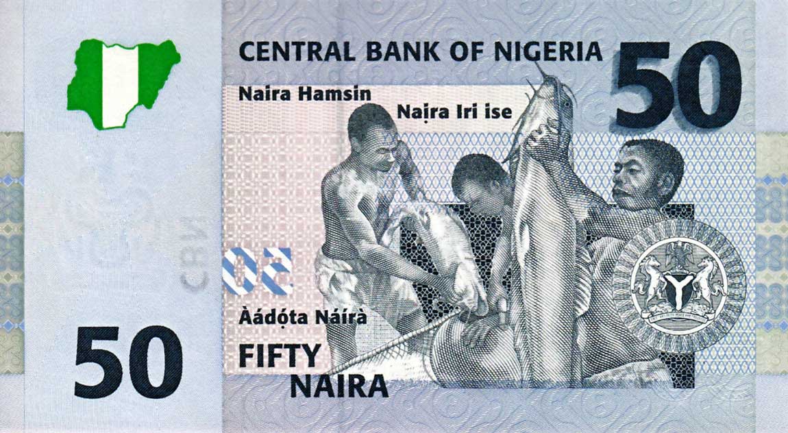 Back of Nigeria p35c: 50 Naira from 2008