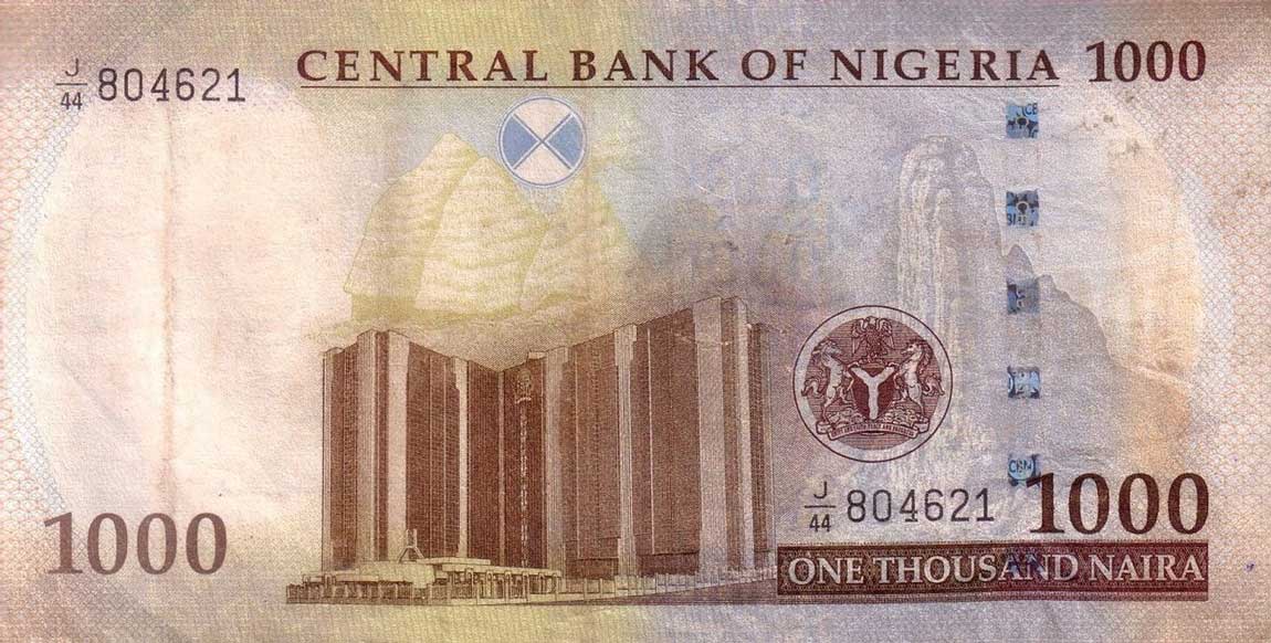 Back of Nigeria p36e: 1000 Naira from 2010