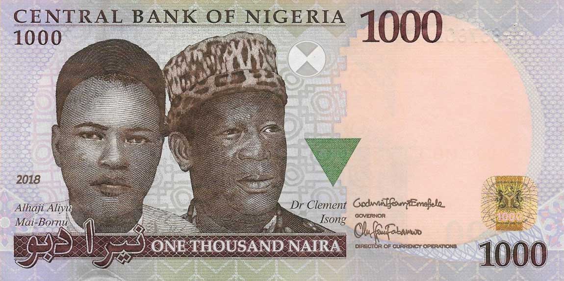 Front of Nigeria p36p: 1000 Naira from 2018