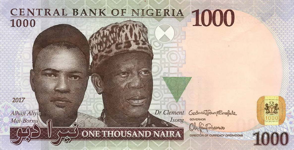 Front of Nigeria p36o: 1000 Naira from 2017