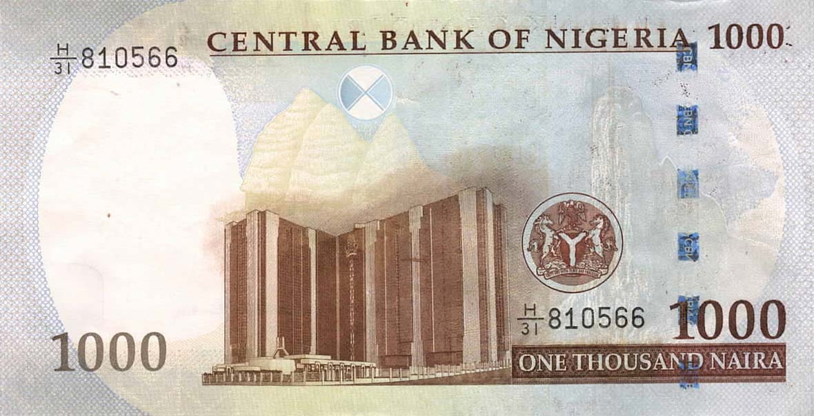 Back of Nigeria p36q: 1000 Naira from 2019