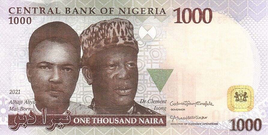 Front of Nigeria p36r: 1000 Naira from 2021