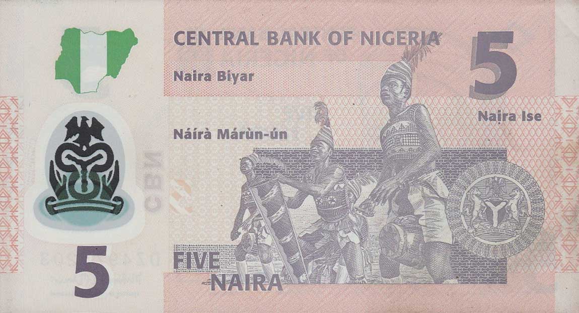 Back of Nigeria p38d: 5 Naira from 2013