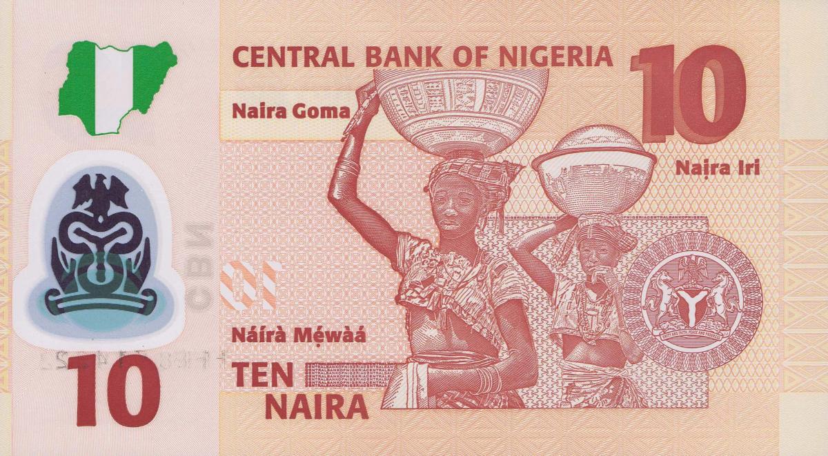 Back of Nigeria p39j: 10 Naira from 2019