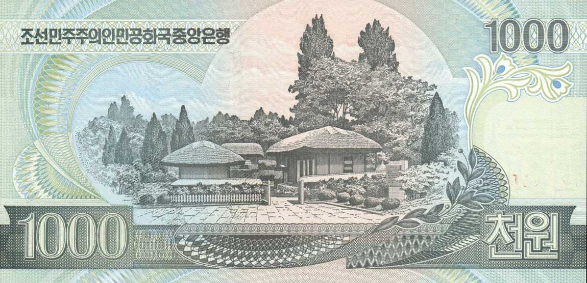 Back of Korea, North p45s2: 1000 Won from 2002