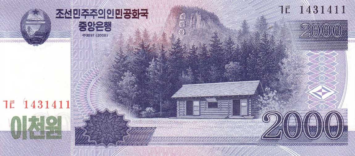 Front of Korea, North p65a: 2000 Won from 2002