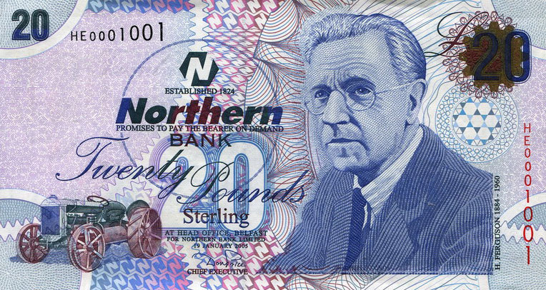 Front of Northern Ireland p207a: 20 Pounds from 2005