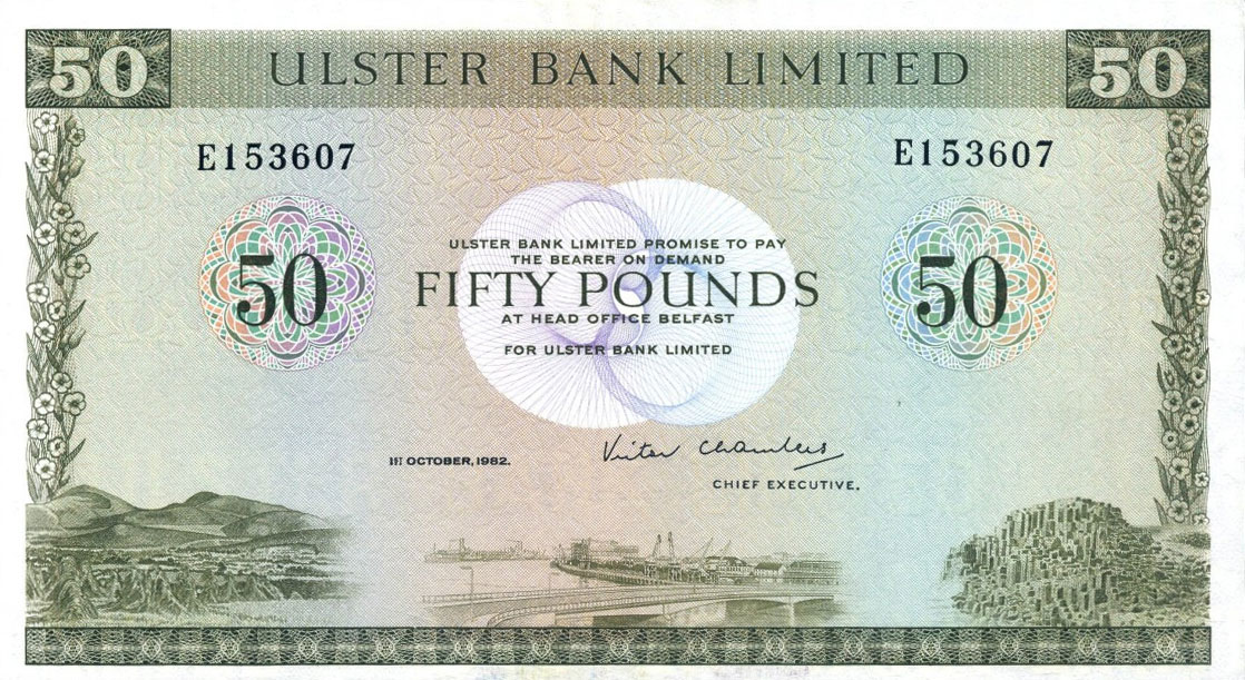 Front of Northern Ireland p329a: 50 Pounds from 1982