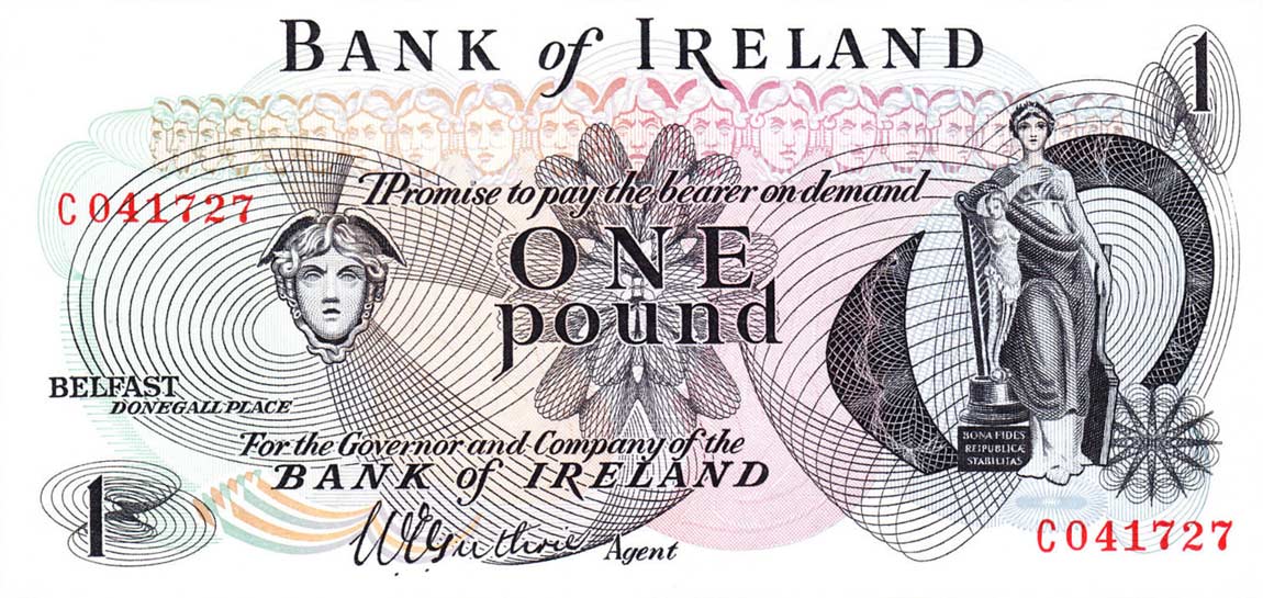 Front of Northern Ireland p56: 1 Pound from 1967