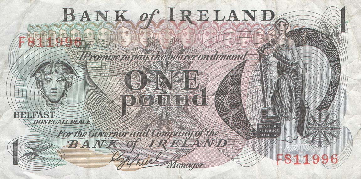 Front of Northern Ireland p61b: 1 Pound from 1977