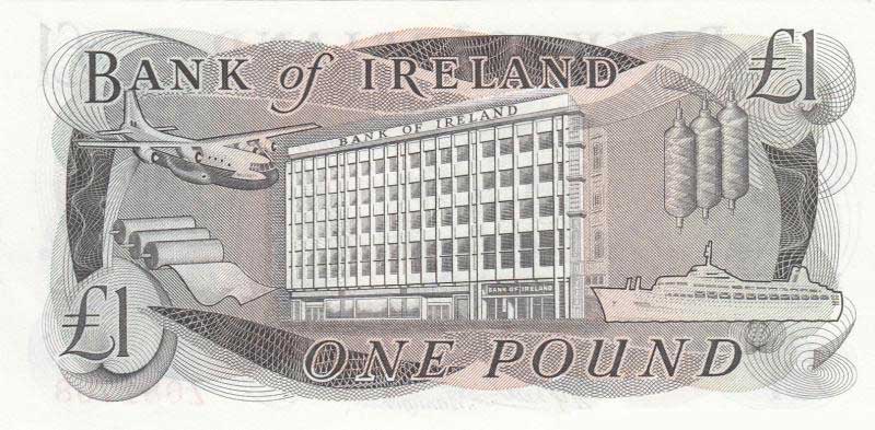 Back of Northern Ireland p65r: 1 Pound from 1980