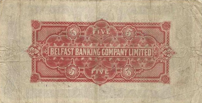 Back of Northern Ireland p127b: 5 Pounds from 1923