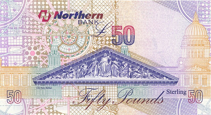 Back of Northern Ireland p208a: 50 Pounds from 2005