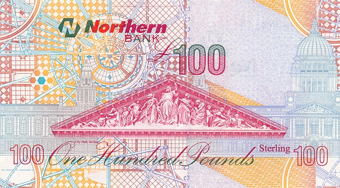 Back of Northern Ireland p209a: 100 Pounds from 2005