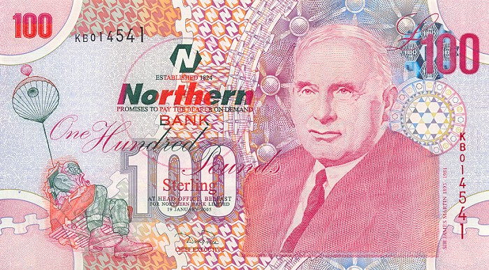 Front of Northern Ireland p209a: 100 Pounds from 2005