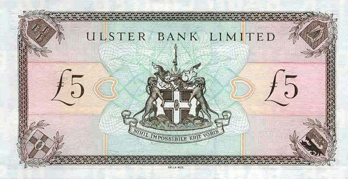 Back of Northern Ireland p335b: 5 Pounds from 1998