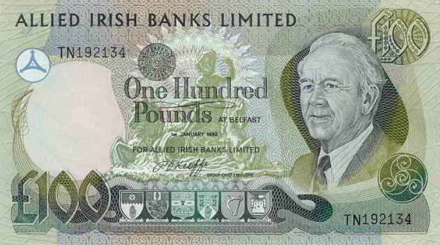 Front of Northern Ireland p5: 100 Pounds from 1982