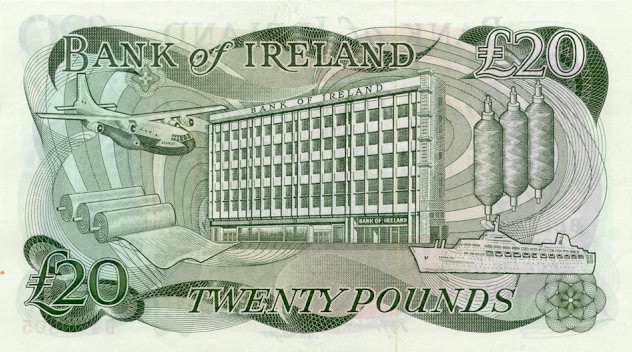 Back of Northern Ireland p67Ab: 20 Pounds from 1980