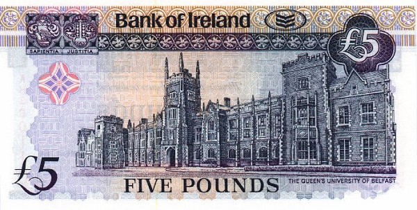 Back of Northern Ireland p74a: 5 Pounds from 1997