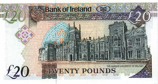 Back of Northern Ireland p76a: 20 Pounds from 1995