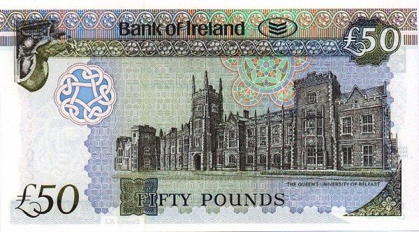 Back of Northern Ireland p77a: 50 Pounds from 1995