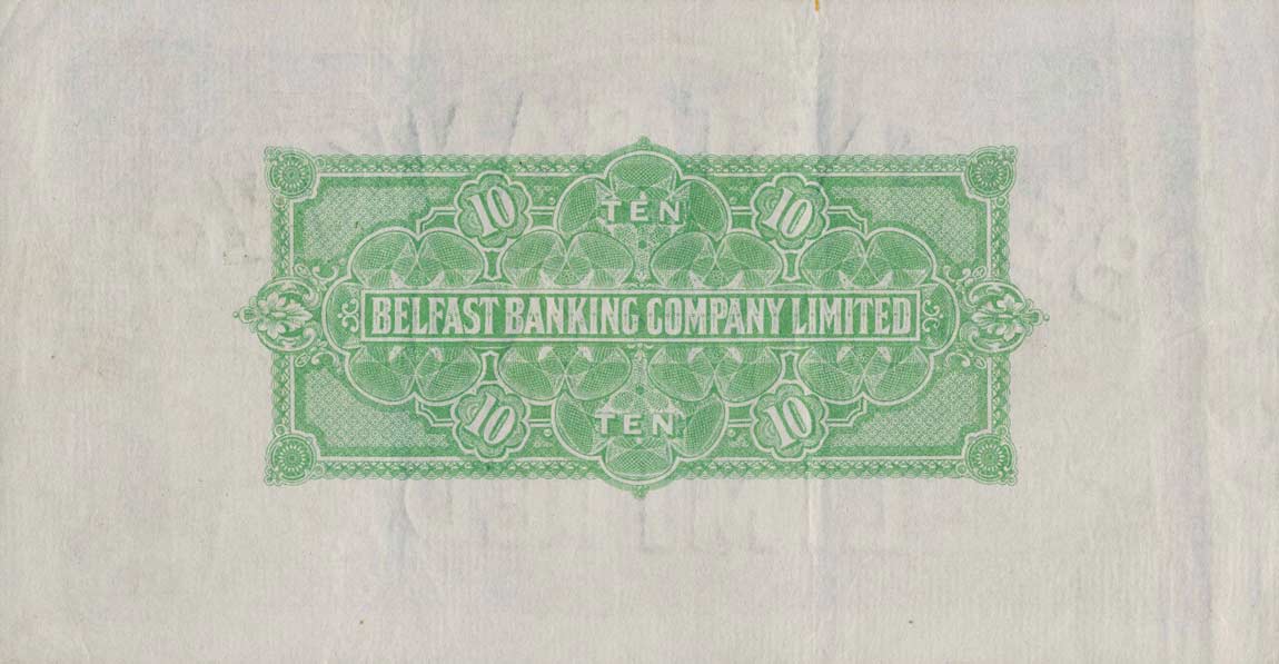 Back of Northern Ireland p128b: 10 Pounds from 1929