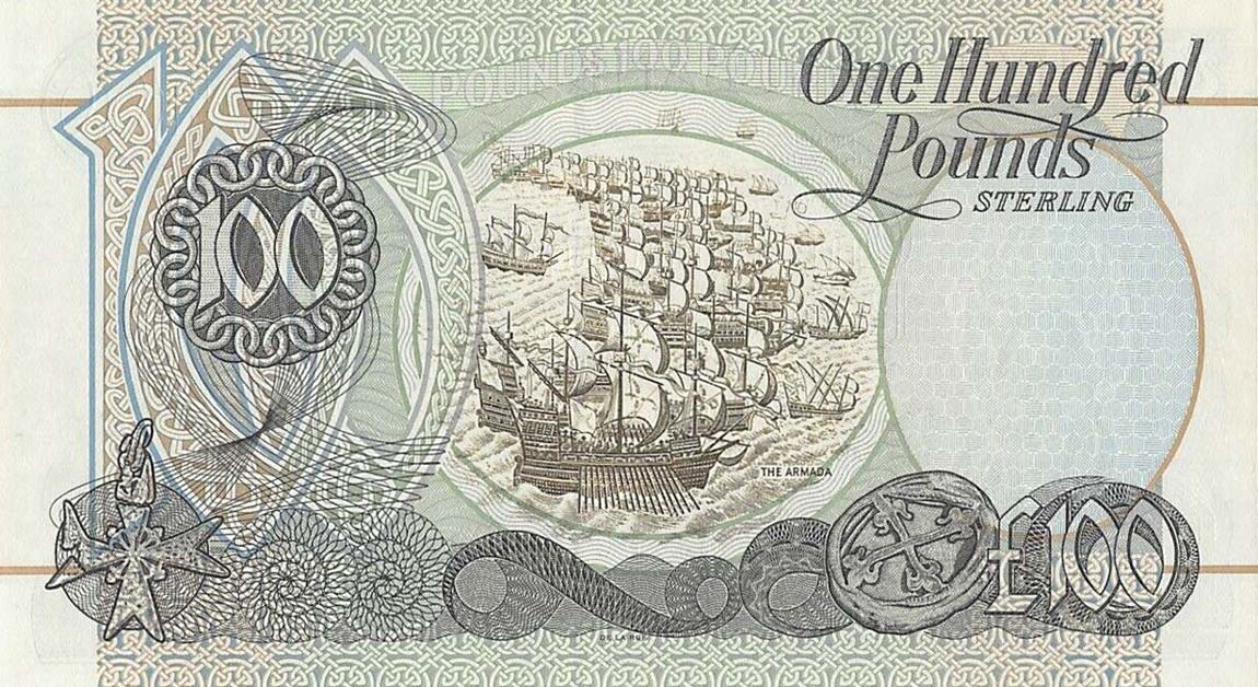 Back of Northern Ireland p139a: 100 Pounds from 1998