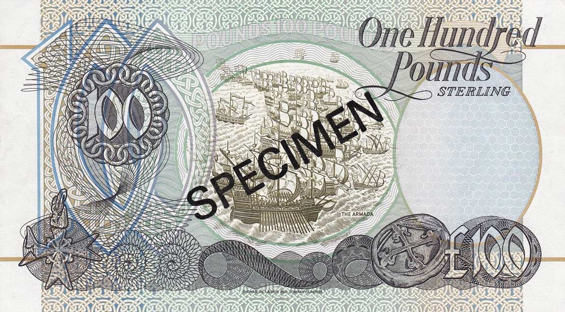 Back of Northern Ireland p139s: 100 Pounds from 1998