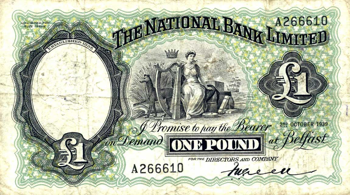 Front of Northern Ireland p155: 1 Pound from 1937