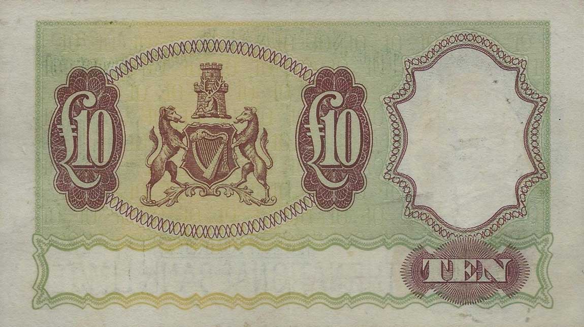 Back of Northern Ireland p160a: 10 Pounds from 1942