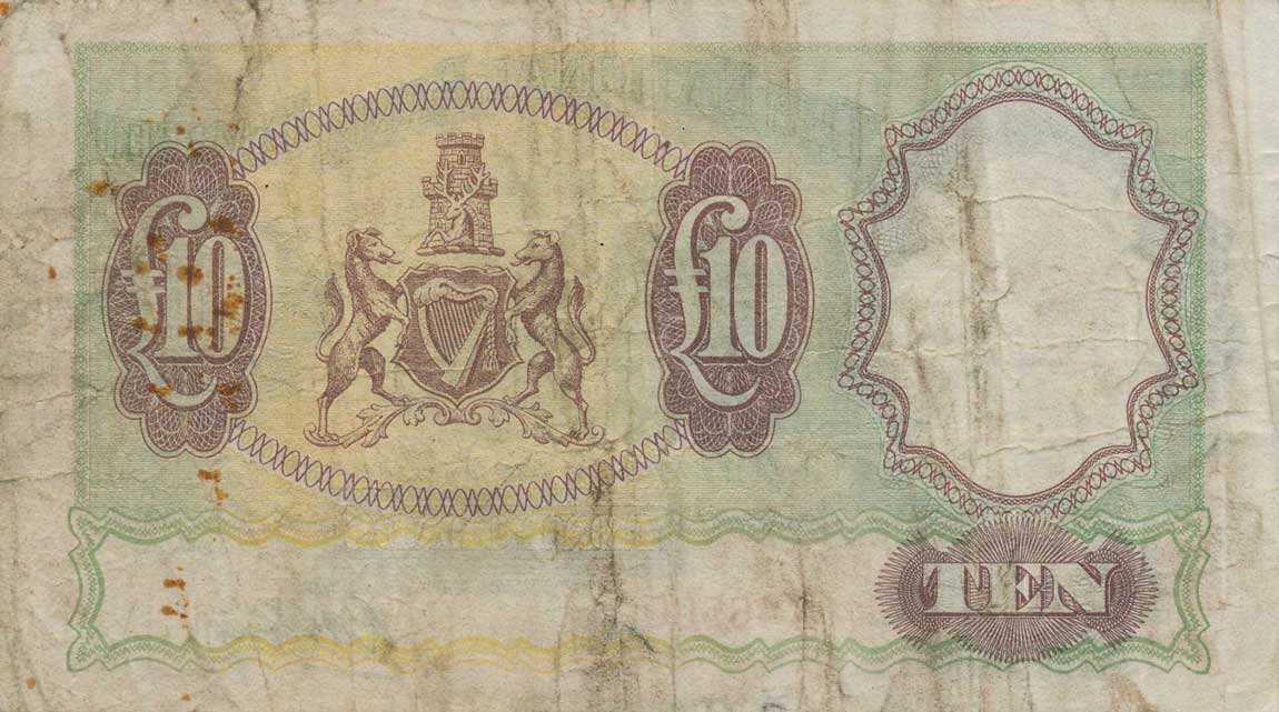 Back of Northern Ireland p160b: 10 Pounds from 1959