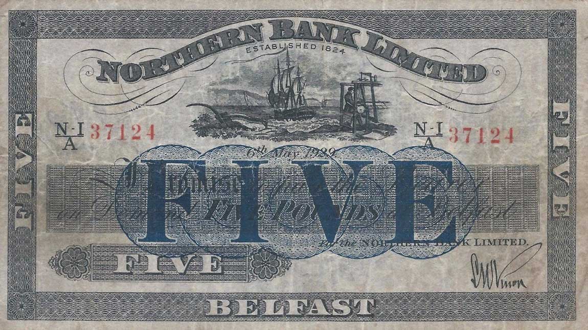 Front of Northern Ireland p179: 5 Pounds from 1929