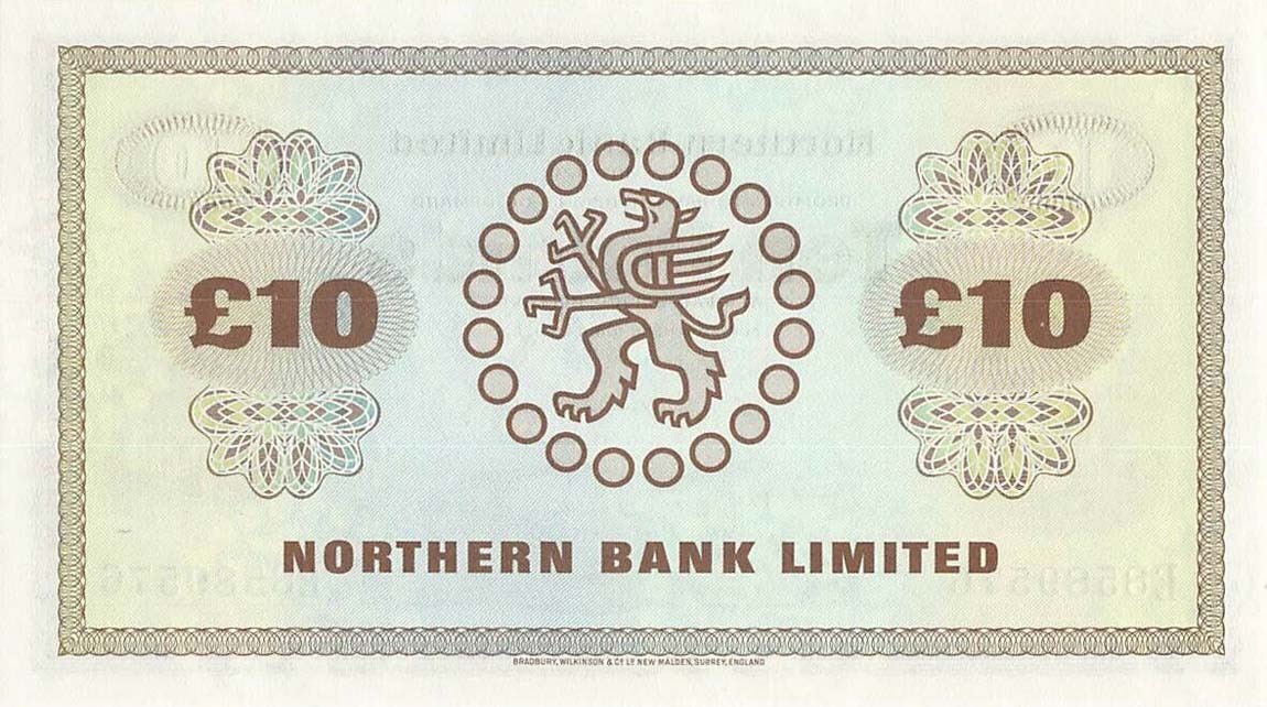 Back of Northern Ireland p189f: 10 Pounds from 1970