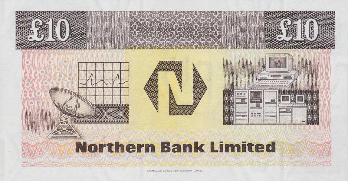 Back of Northern Ireland p194b: 10 Pounds from 1991