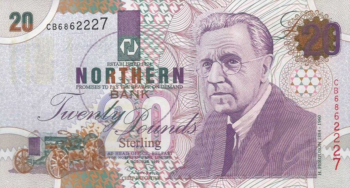 Front of Northern Ireland p199b: 20 Pounds from 1999