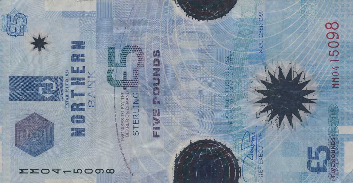 Front of Northern Ireland p203a: 5 Pounds from 1999