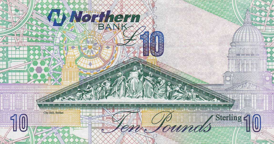 Back of Northern Ireland p206a: 10 Pounds from 2005