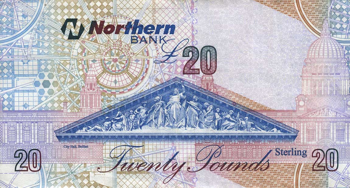 Back of Northern Ireland p207b: 20 Pounds from 2006