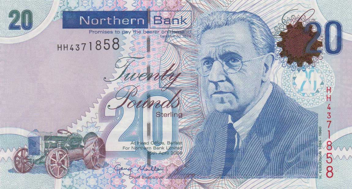 Front of Northern Ireland p211a: 20 Pounds from 2009