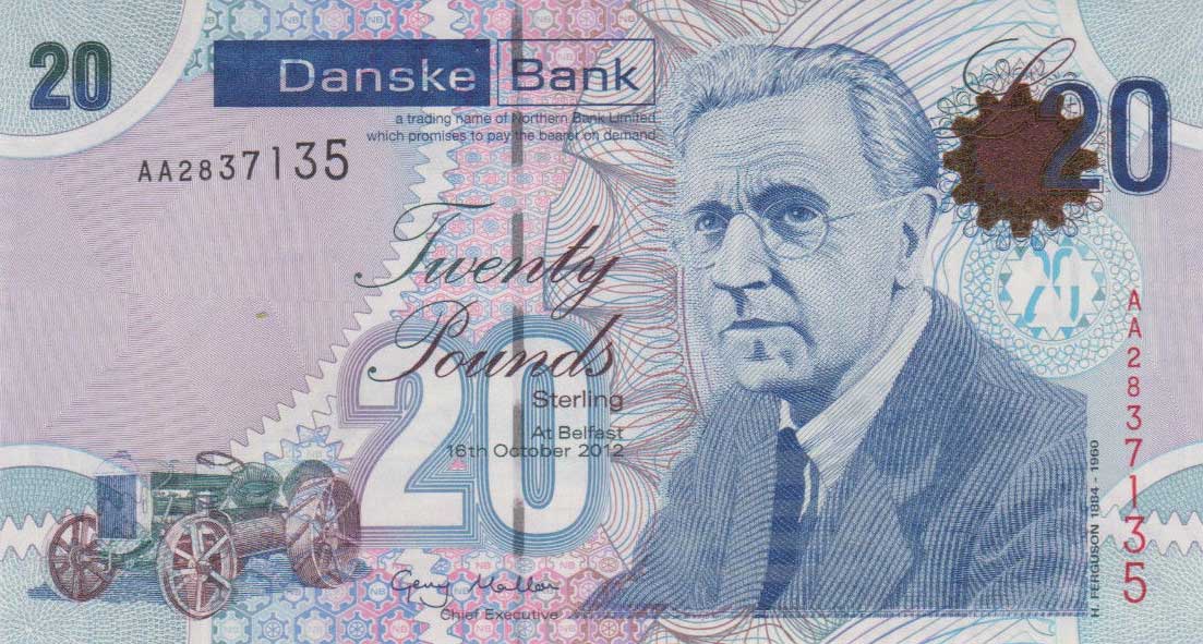 Front of Northern Ireland p213a: 20 Pounds from 2012