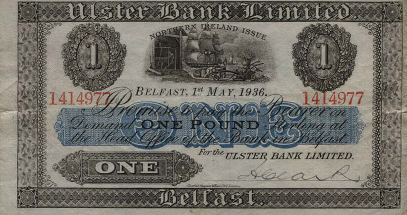 Front of Northern Ireland p312a: 1 Pound from 1935