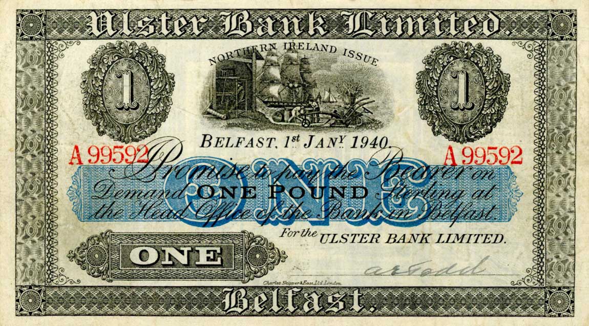 Front of Northern Ireland p315a: 1 Pound from 1939