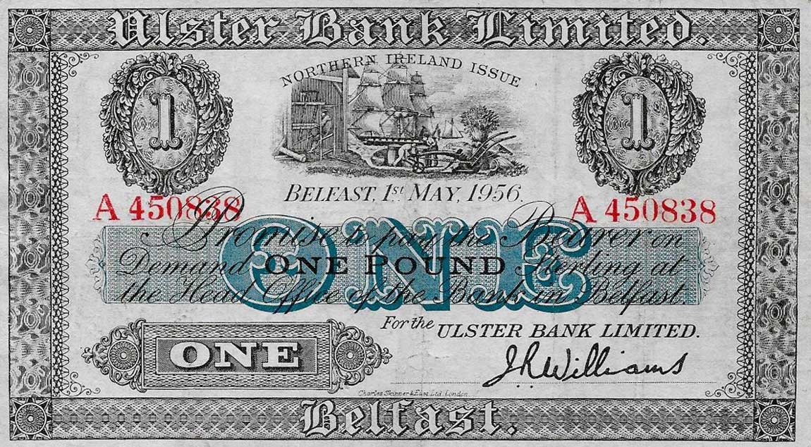 Front of Northern Ireland p315c: 1 Pound from 1956