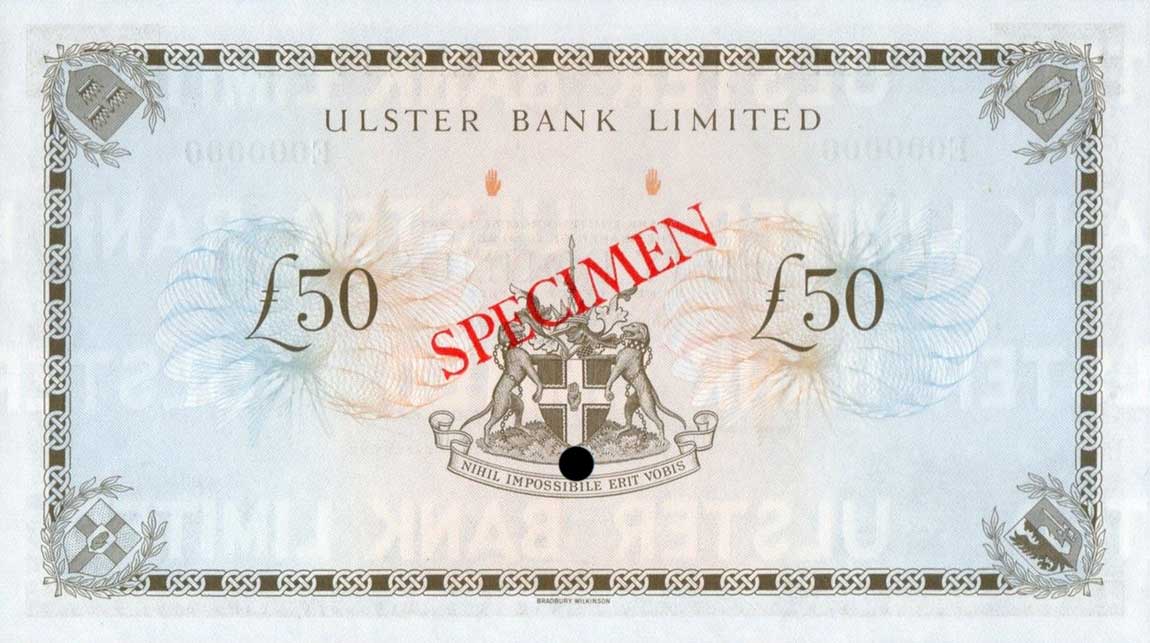 Back of Northern Ireland p329s: 50 Pounds from 1982